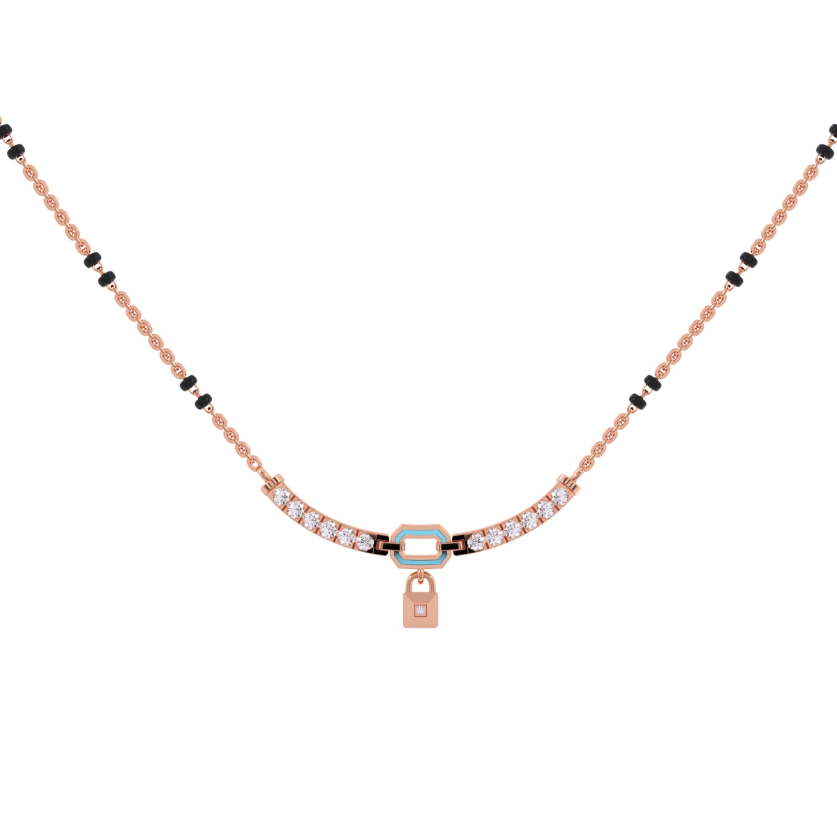 Dazzling Lock Style Lab Grown Mangalsutra